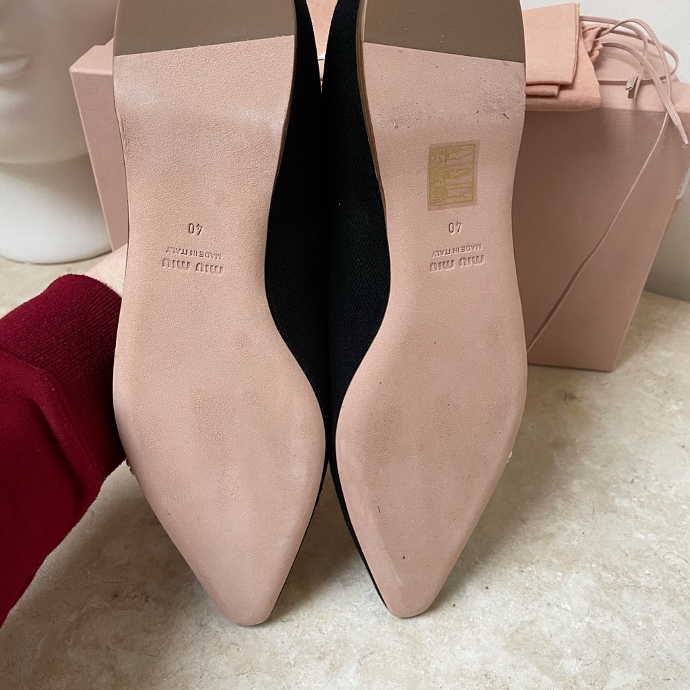 Authentic Miu Miu black denim flats size 40 NIB - Picture 7 of 16